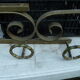 Wall mounted wrought iron coat rack from the 1970s