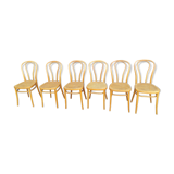 6 chaises cannées ancien bistrot vintage