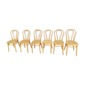 6 chairs canned old vintage bistro