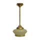 Suspension globe yellow granite, bordered gold lampshade old art deco. Year 50
