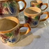 Vintage earthenware teapot and cup set