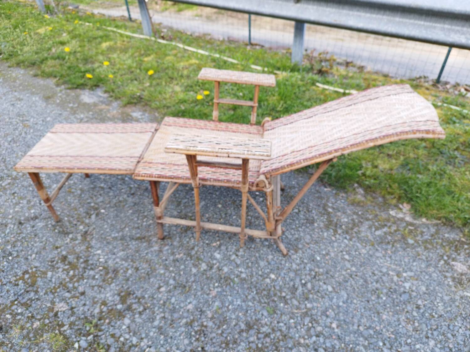 Chaise longue bain de soleil rotin fauteuil