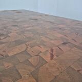 Large wood mosaic coffee table. Netherlands 1960s