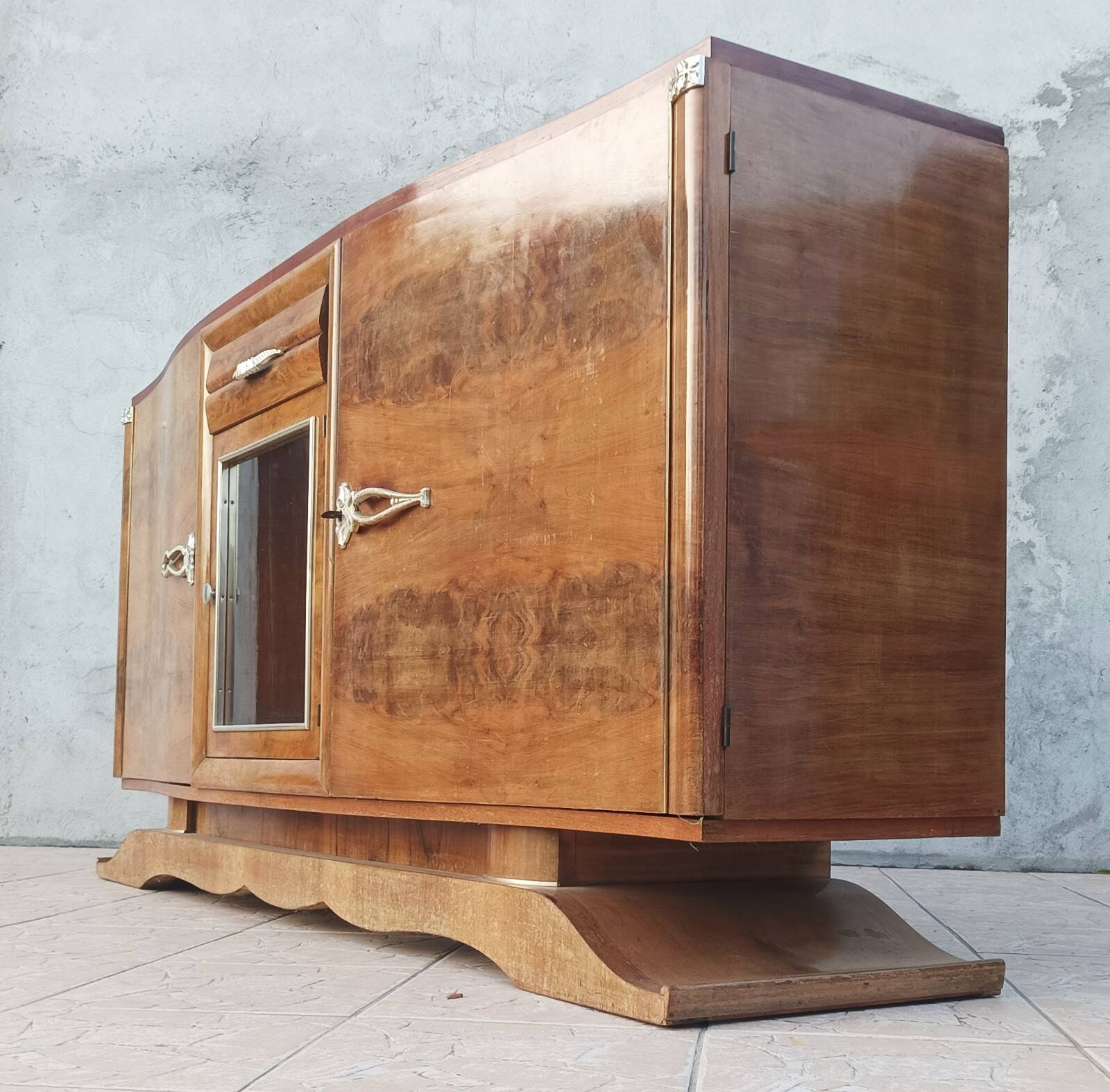 Art Deco walnut burl enfilade