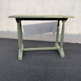 Patinated green baluster table