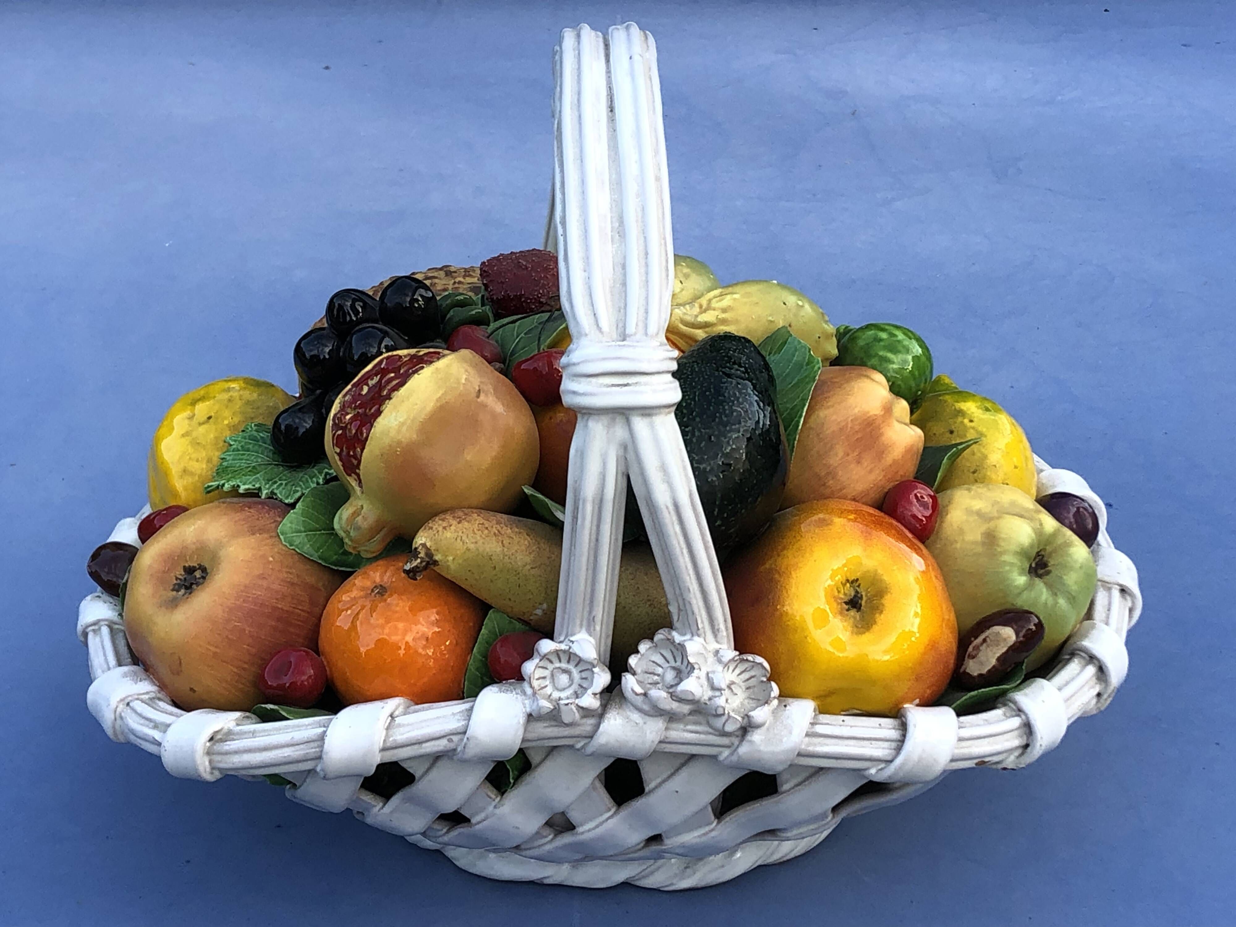 Grande corbeille de fruits en céramique années 50/60 Italie | Selency