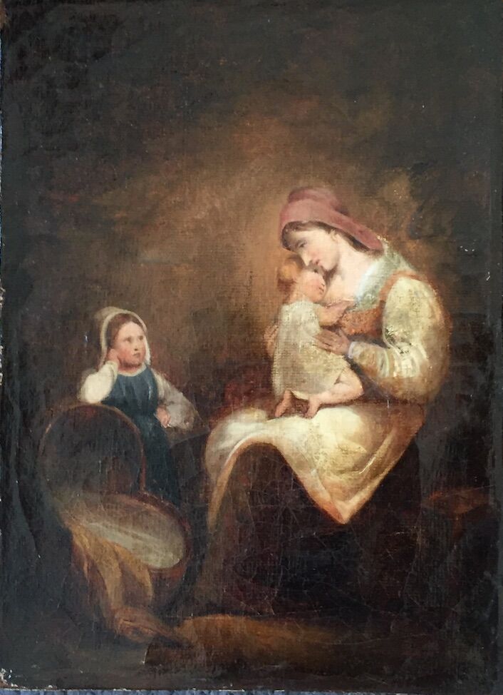 Ancient 19th century painting