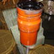 Orange tubular vase circa 1950/70