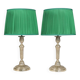 Candlesticks mounted as lamps, silver-plated bronze.