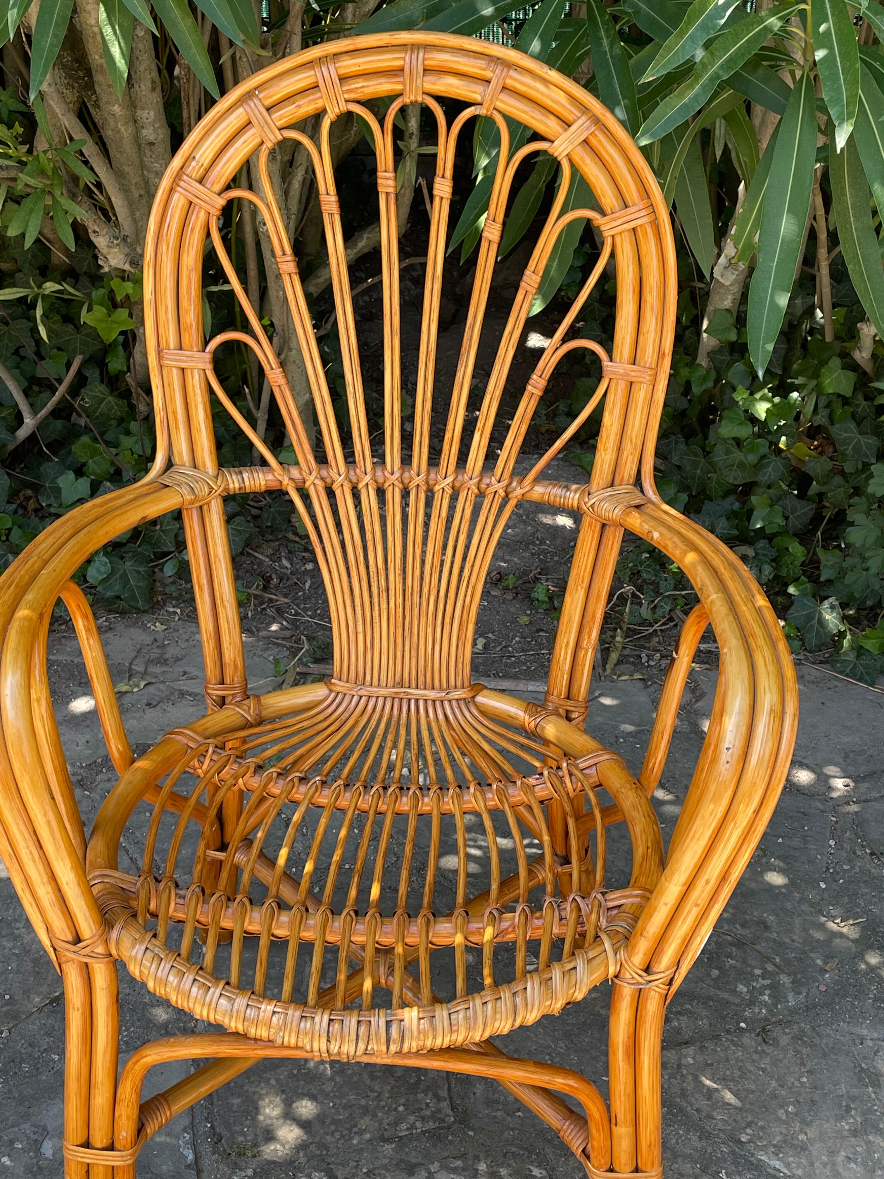 Vintage rattan armchair