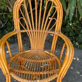 Vintage rattan armchair