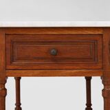 Suite de 2 tables de chevet Art Déco en chêne avec plateau en marbre de Carrare, France années 1930