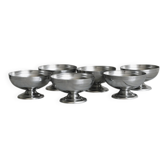 6 coupelles en métal