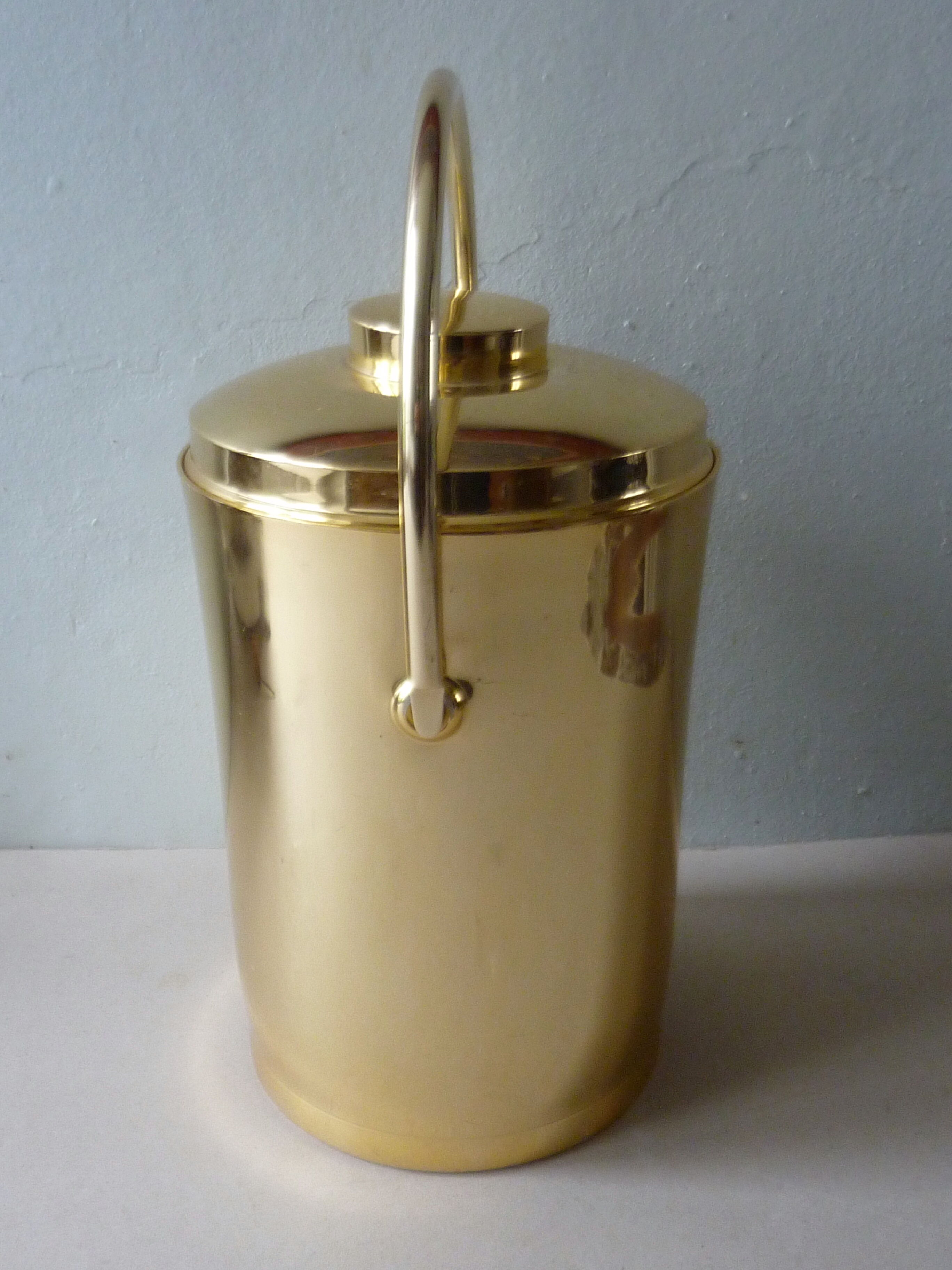 Inalta Luxe France golden aluminum bucket from the 70s
