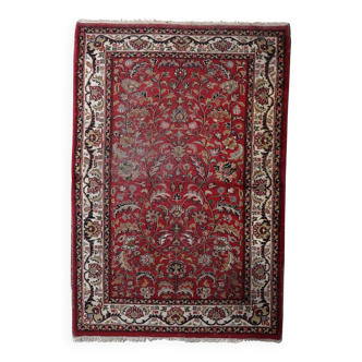 Handmade vintage Persian distressed Hamadan rug 128cm x 189cm, 1950s