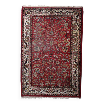 Handmade vintage Persian distressed Hamadan rug 128cm x 189cm, 1950s