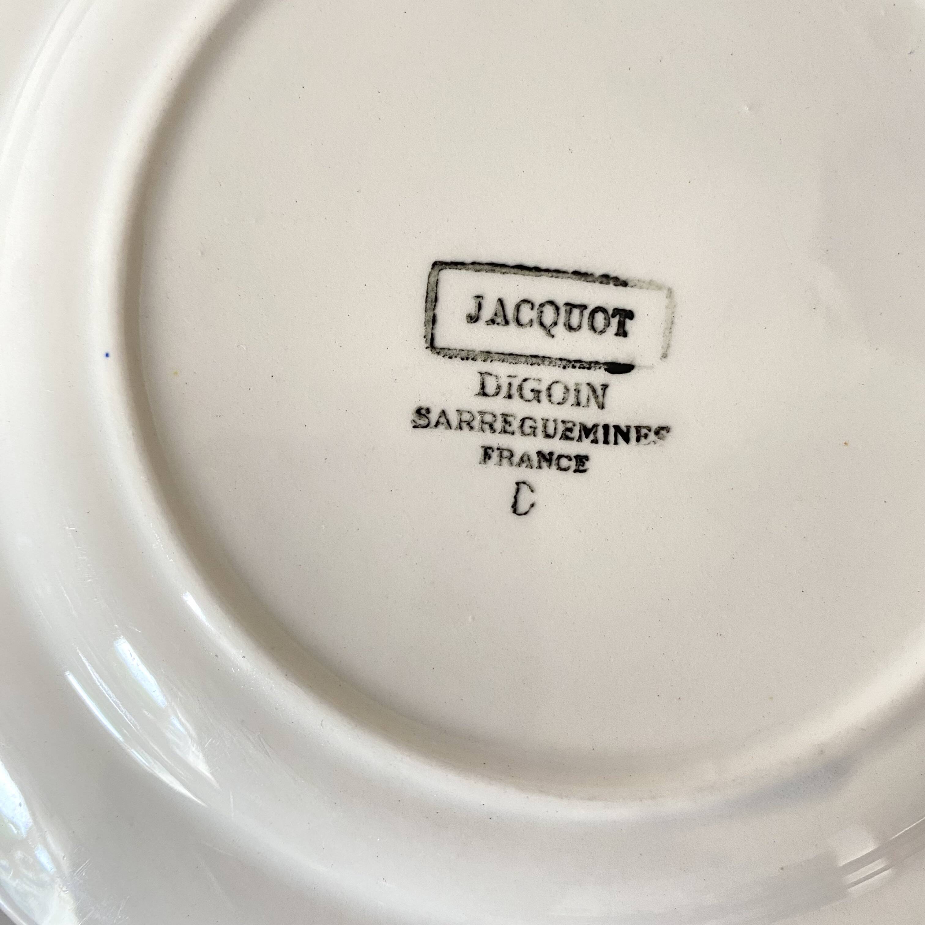 Assiettes à dessert Digoin "Jacquot"