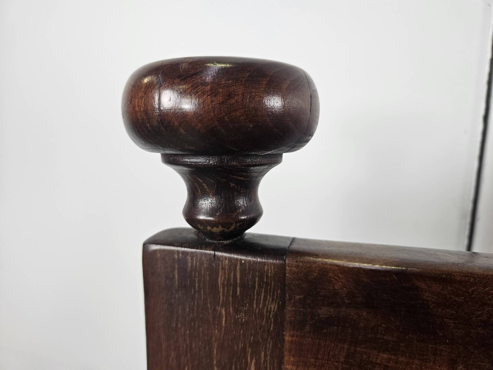 1980s leather and solid wood armchairs