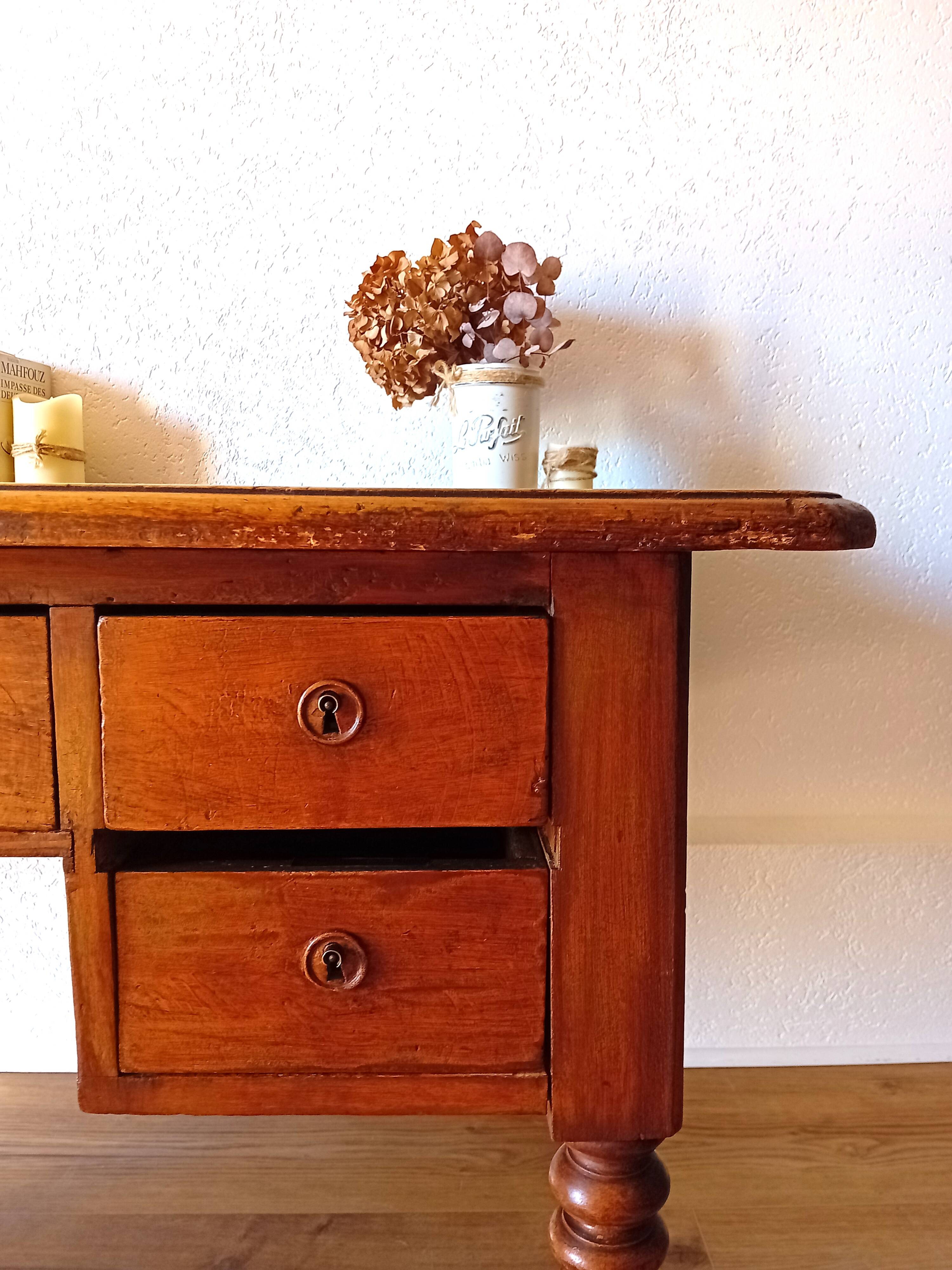 Grand bureau bois & cuir