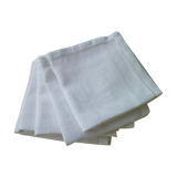 Set of 6 vintage white damask cotton napkins