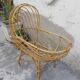 Vintage rattan cradle 1950