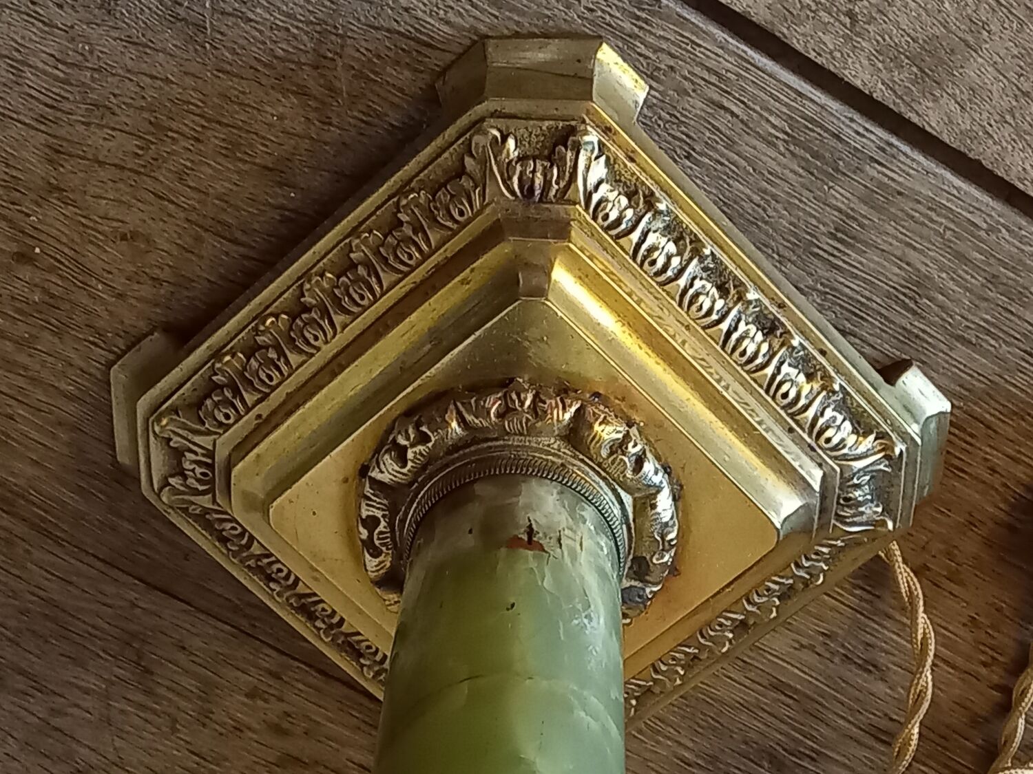 Lamp foot marble and bronze old 19th century