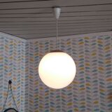 Hanging globe white glass