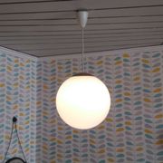 Suspension globe verre blanc