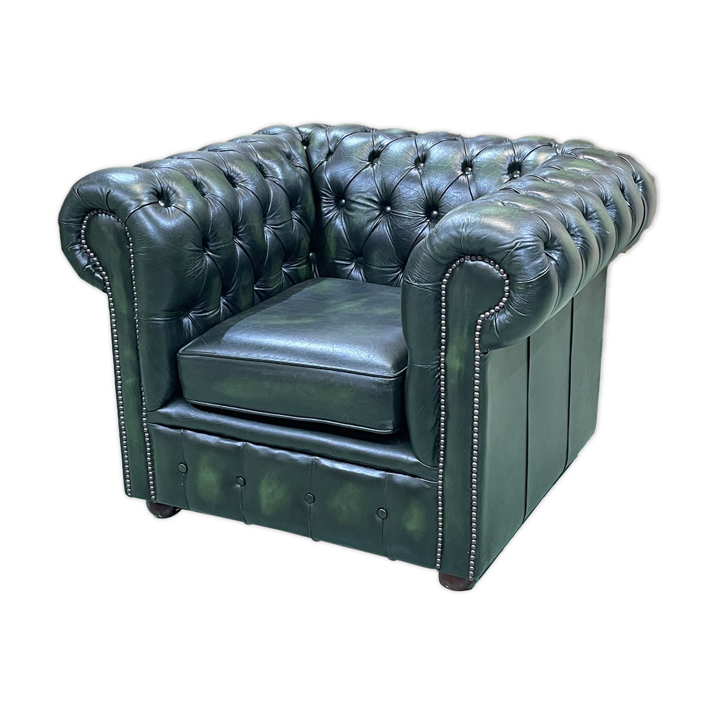Chesterfield leather armchair from the 70s