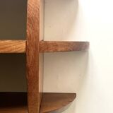 Library shelf half-sphere solid wood stained rosewood, 70s design