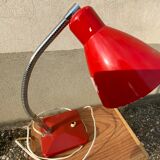 Vintage table lamp Aluminor France red metal desk