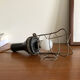 Lampe baladeuse ancienne manche en bois, industrielle, usine, atelier, garage
