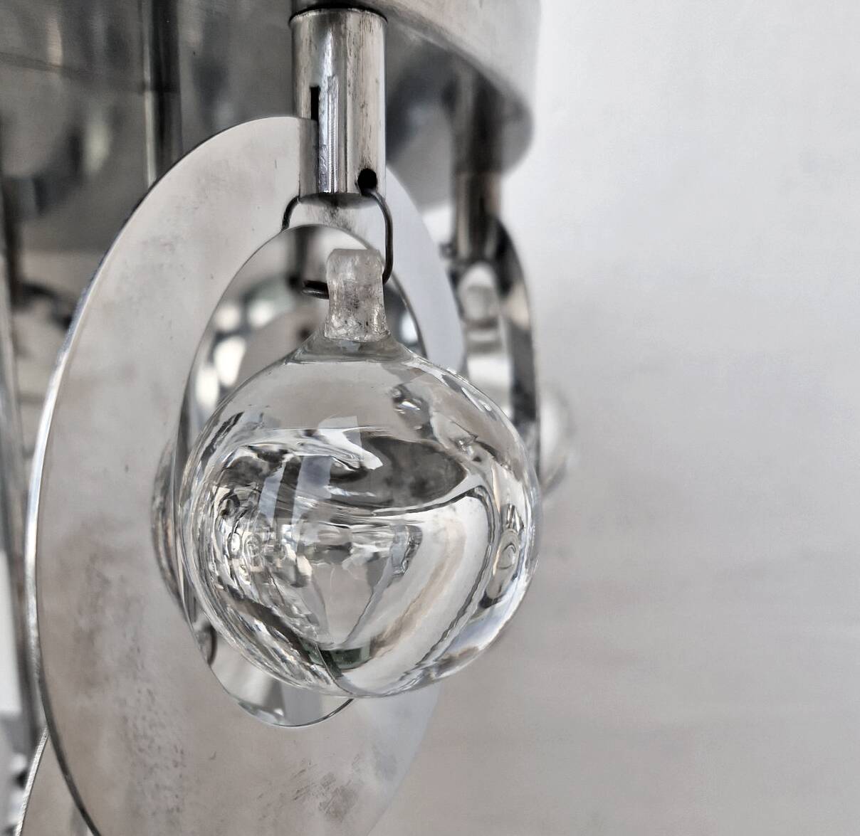 Vintage Pendant • Oscar Torlasco • Stilkronen • Glass & Steel • Murano • Space Age • 1970