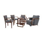 Ensemble de chaises et fauteuils Art Déco, par Tatra Pravenec, Tchécoslovaquie, années 1930