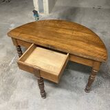 Charming antique modular half-moon table in solid wood