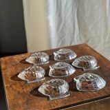7 vintage shell-shaped bowls in Pyrex glass from France