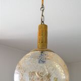 Glass chandelier lamp by Helena Tynell for Glashütte Limburg 1960s