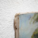 Painting on old canvas signed Lévêque