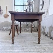Bistro farmhouse table cherry wood turned legs 180cm