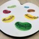 Ceramic cheese platter by Elchinger, 1950s, palette.