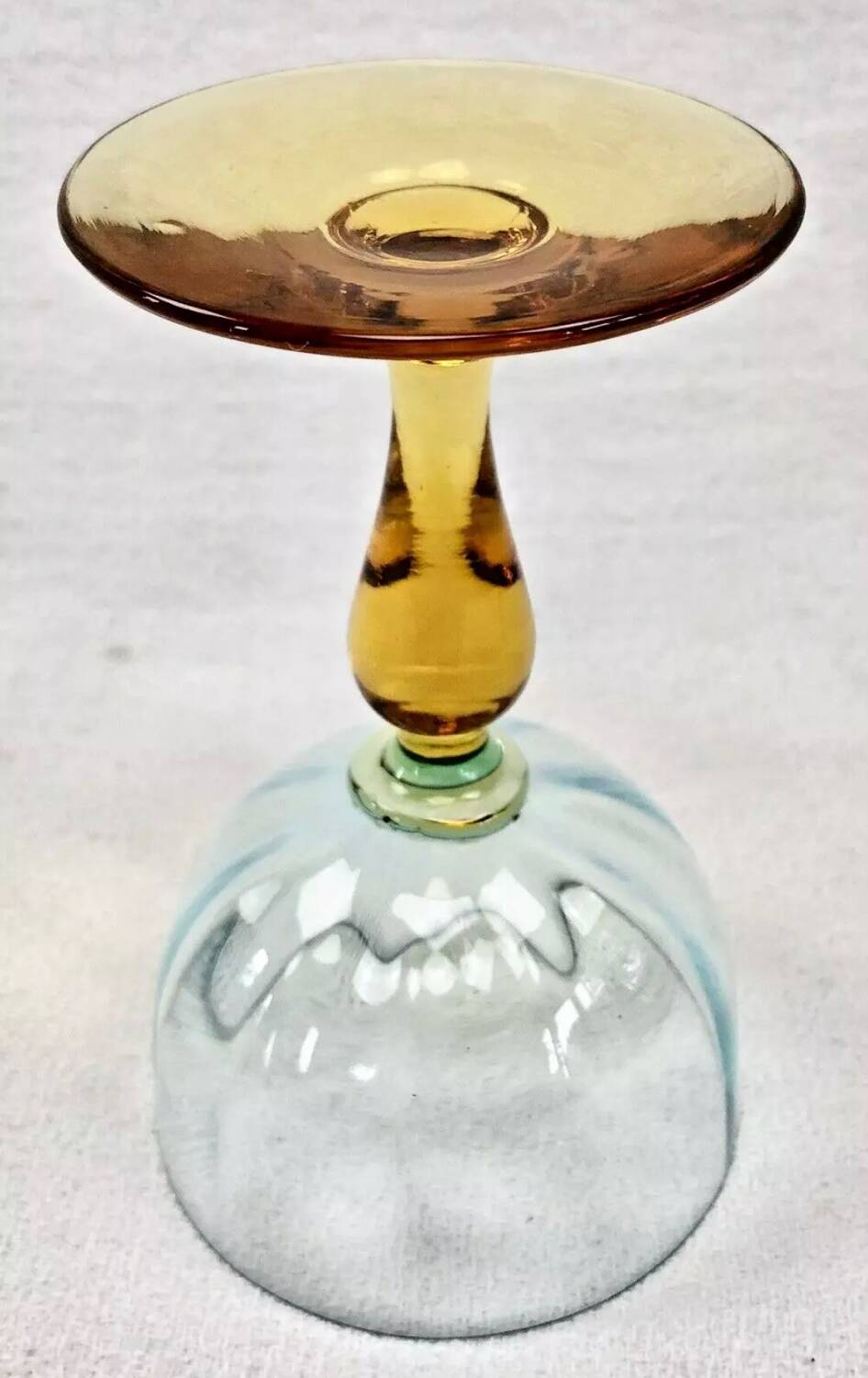 4 old two-tone George Sand wine glasses