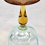 4 old two-tone George Sand wine glasses