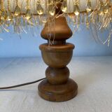 Retro wood and pearl lamp