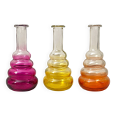 Set of 3 coloured bud vases