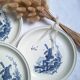 Assiettes plates moulin bleu vintage