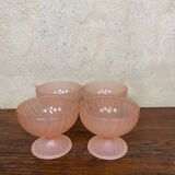 Set of 4 ice cream cups 1960 pink