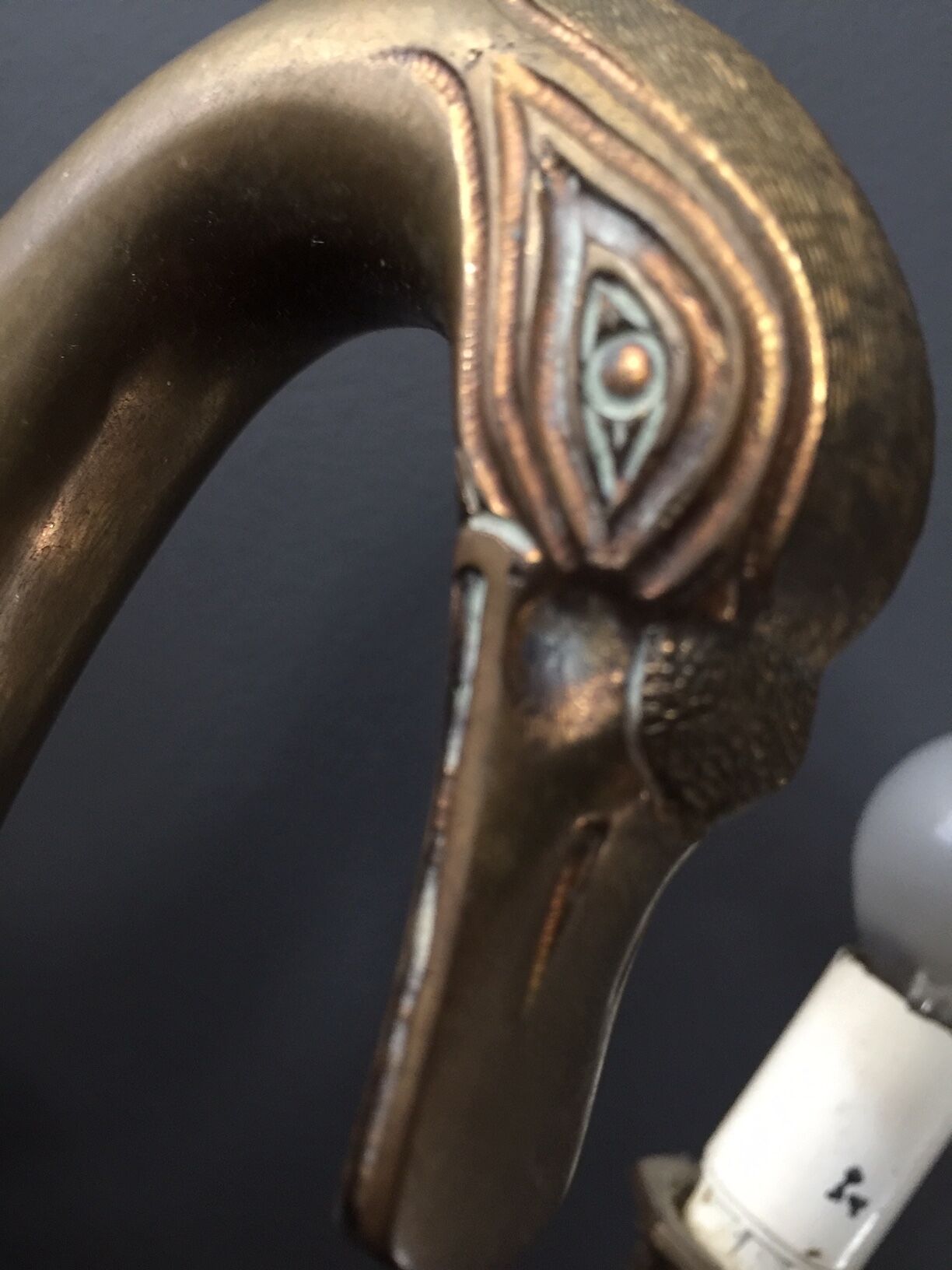 Pair d swans solid brass wall light