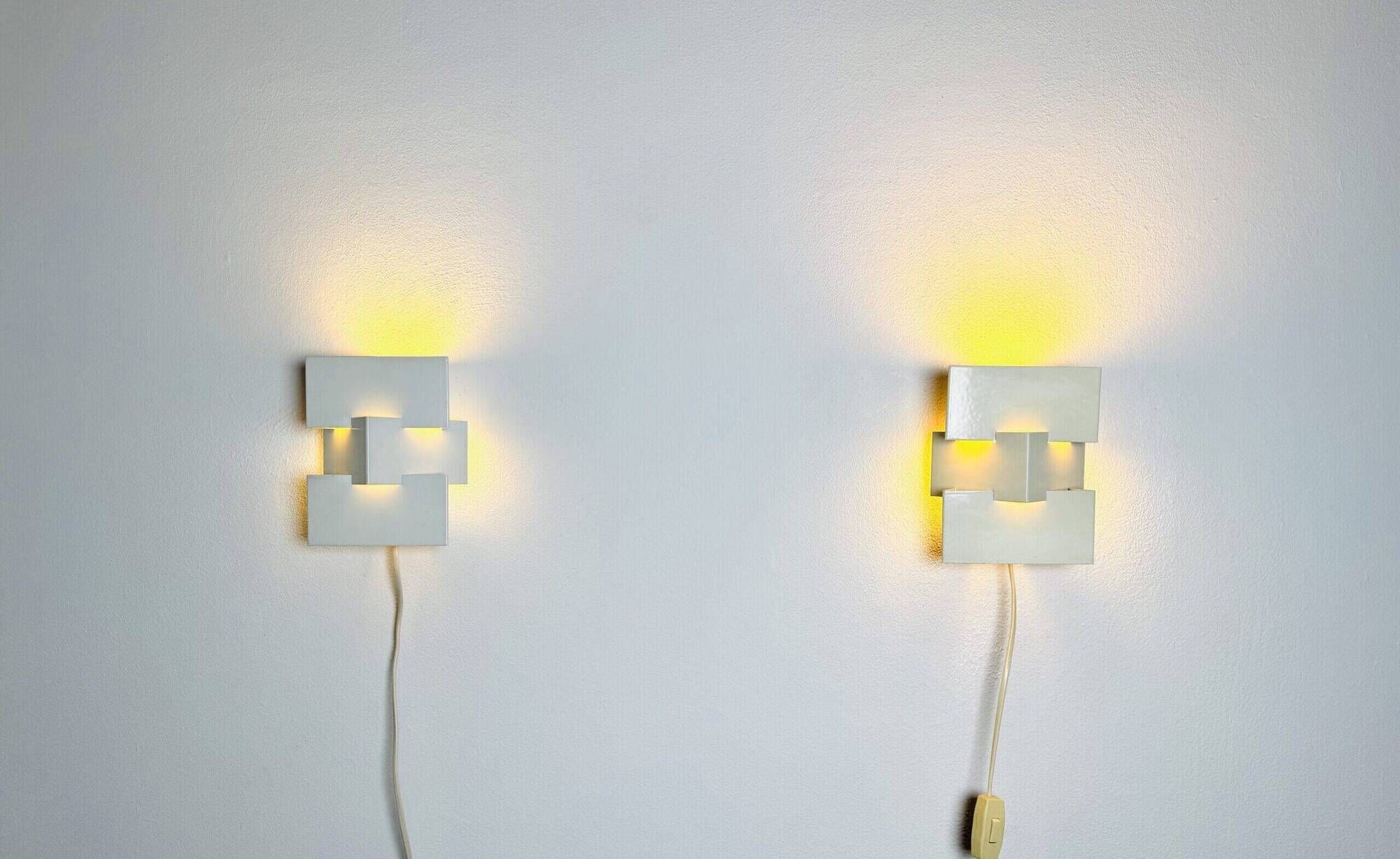 Triangular Geometric Wall Lamp By J.J.M. Hoogervorst For Anvia Nederland, The Netherlands 1960S