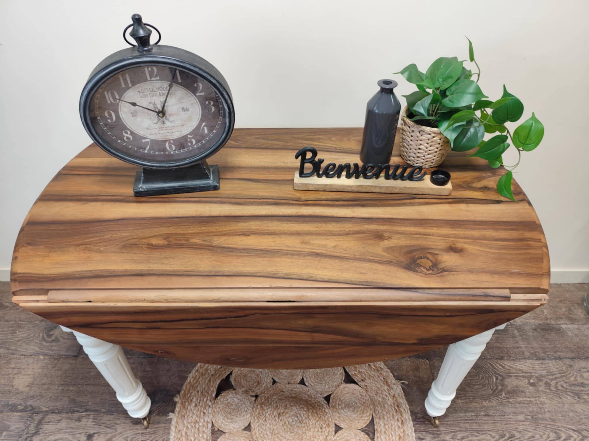 Console/table convertible in walnut