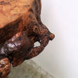 Brutalist tripod wooden side table, 1950s